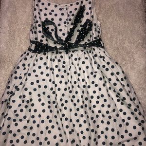 Floral yellow and black polka dotted dress